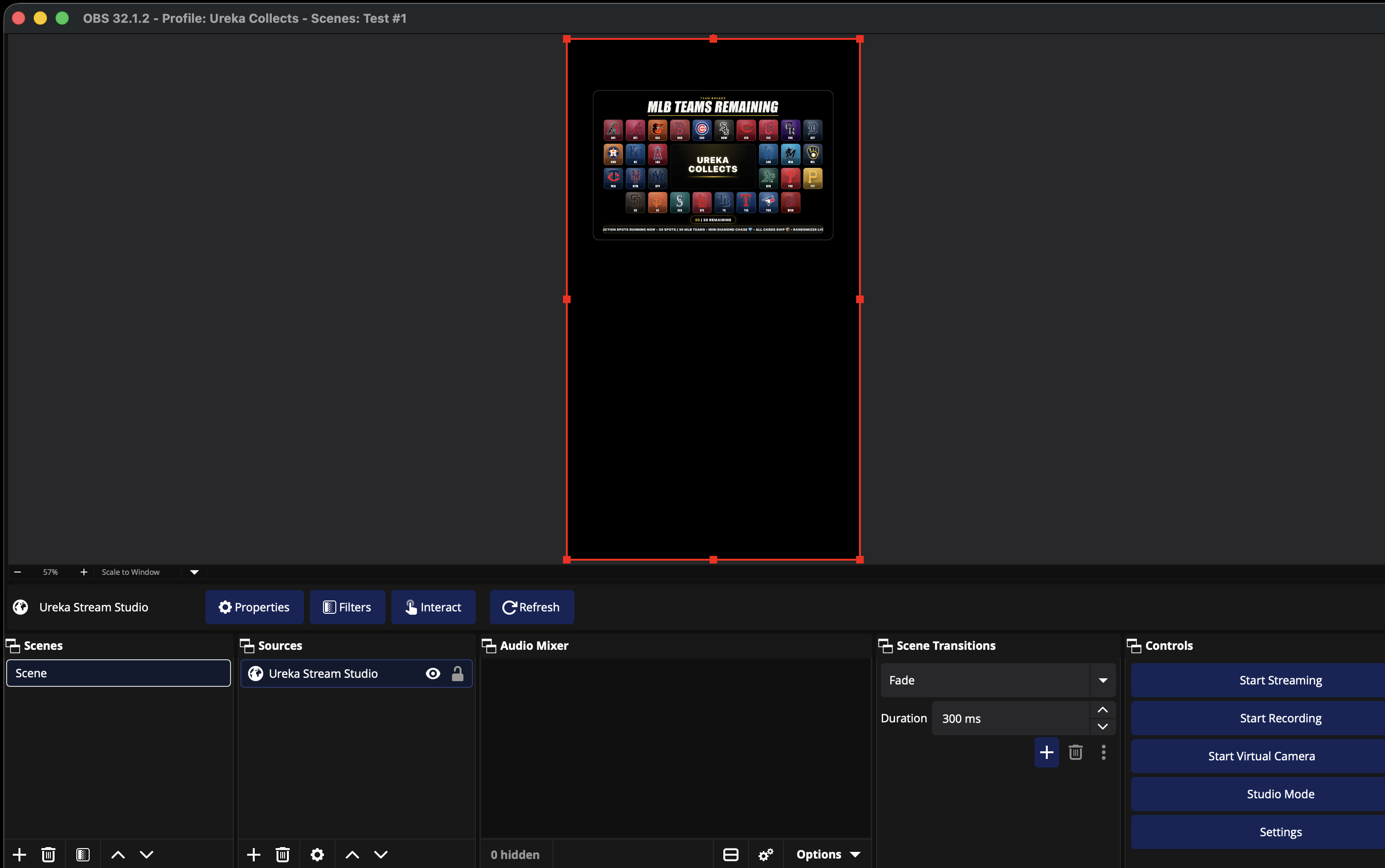 Ureka board displayed in OBS
